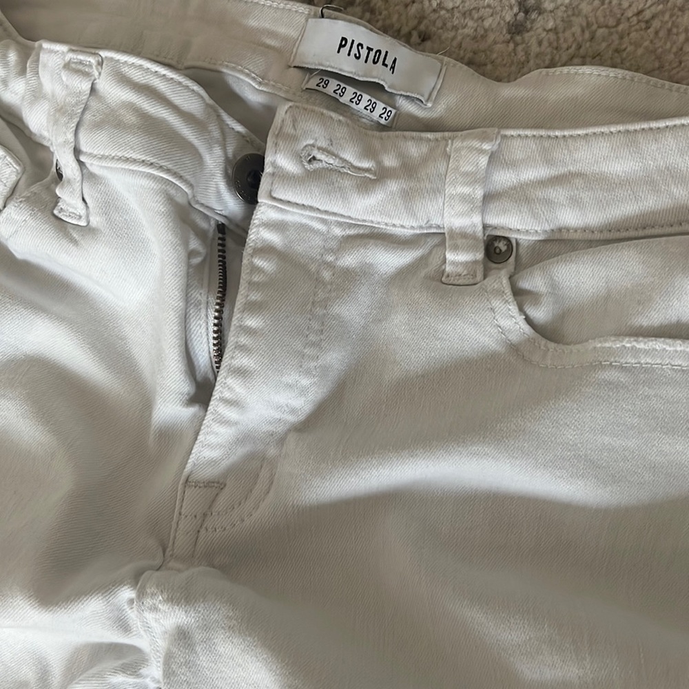 Pistola white cropped jeans - ankle length
